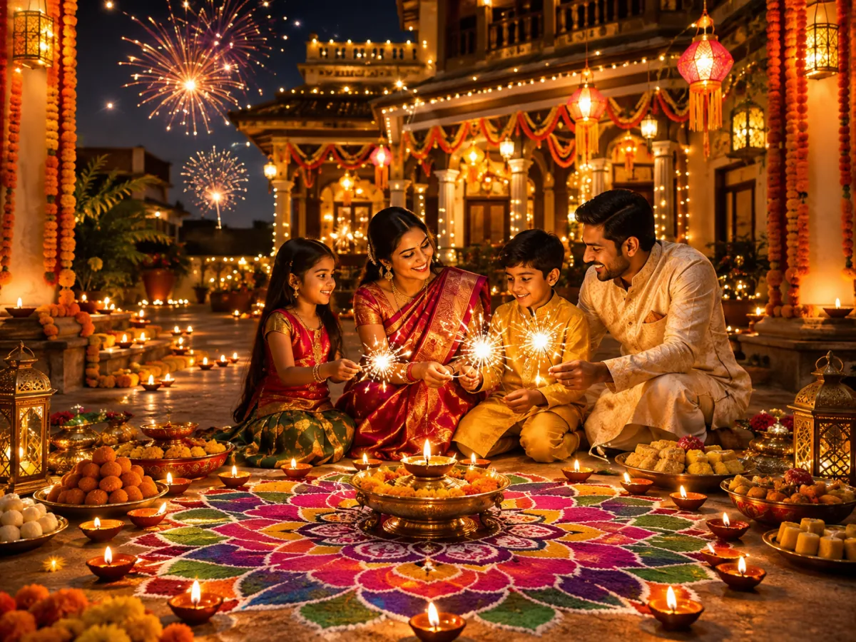 Diwali — The festival of lights celebrating the return of Rama and the victory of inner light over inner darkness.
