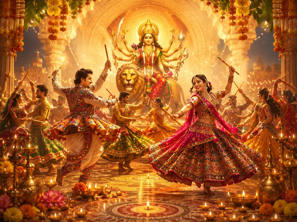 Navratri — Nine nights honoring the Goddess in her nine forms — the journey from Shailaputri to Siddhidatri.