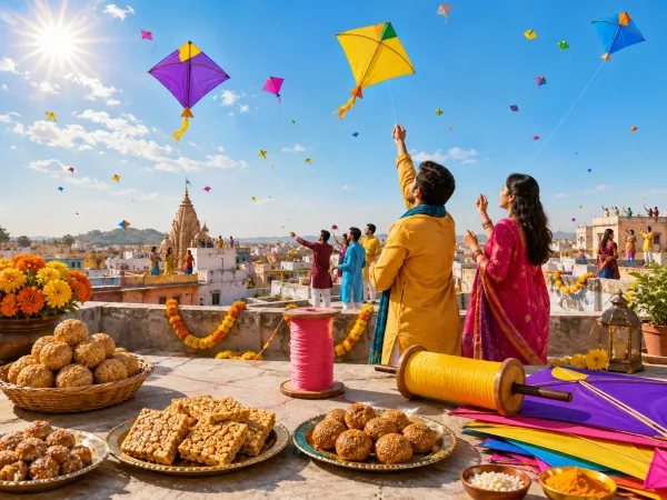 Makar Sankranti — Sun's transit into Capricorn — the start of Uttarayana, the auspicious half of the year.